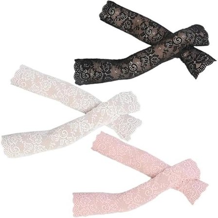 3 par spidse isærmer, varme handsker til kvinder, solbeskyttelsesærmer, blondeærmer, kølende armærmer, isærmer til sommeren