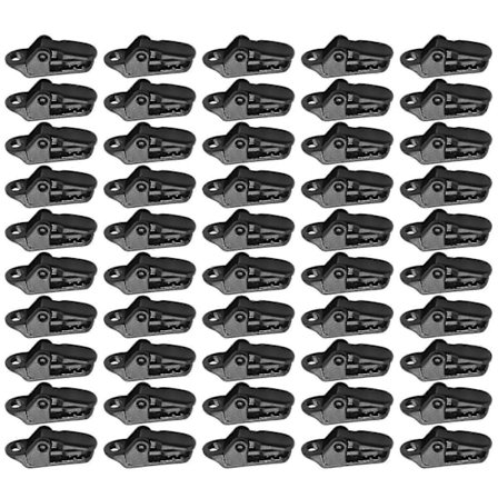 50 stk. Seilpresenningsklemmer Sikrer med Sterkt Låsegrep for Camping, Telt, Markiser, Banner - Stram