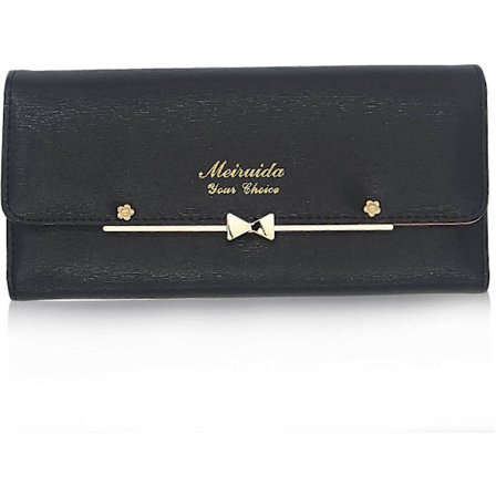 Søt Tri-fold Lommebok for Kvinner med Stor Kapasitet og Sløyfe