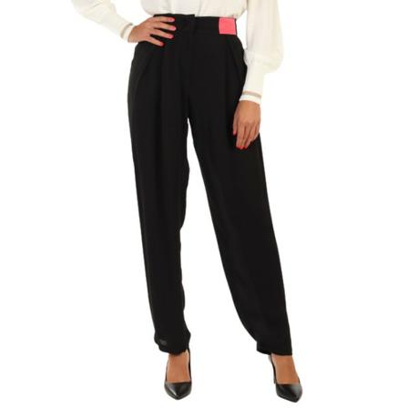 Armani Exchange, Wide Trousers Zwart, Dames, Maat:S