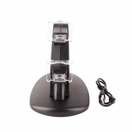 PS4 SLIM Kaksoisohjaimen Latausasema Kannettava Pudotuksenkestävä Latausteline Indikaattorilla