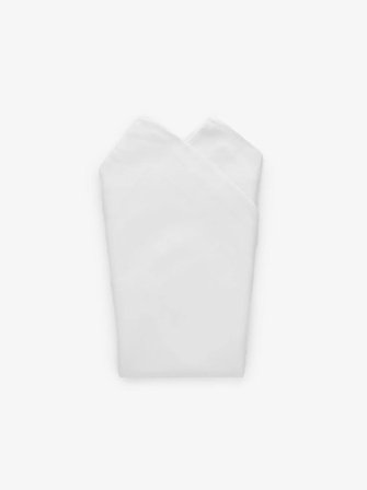 John Henric Men's White Pocket Square Cotton Pressed Size Onesize