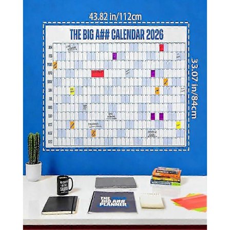 Den Stora A## Kalendern 2026 - Överdimensionerad Väggkalender med Penna & Stickers, 2026 Månadsplanerare för Hemmakontor, 84x109 cm