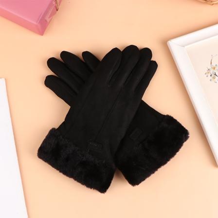 Damhandskar Furry Warm Mitts Full Finger Vantar Dam Outdoor Black