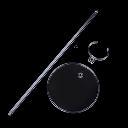 Dukke gjennomsiktig fast fot plast stående display stativ kort