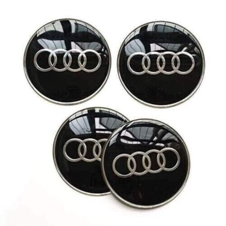 4-pack - Audi navkapslar / hjulnav emblem - bil 69 69 svart