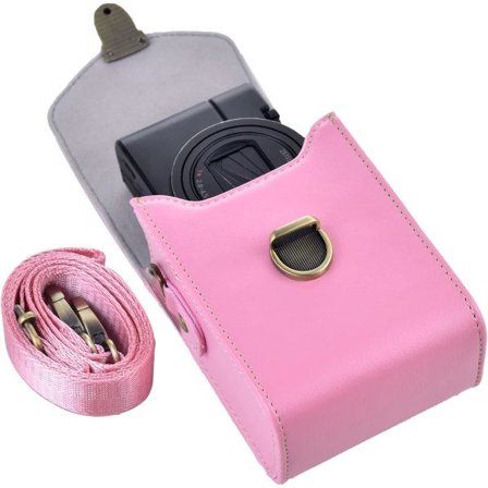 Rosa etui, Retro læder skønhedstaske til Sony RX100 & HX-serien kamera til Ricoh GR III II / Canon G7X II / G7X III / SX720 / SX730 / SX740 / G9X/G9X 
