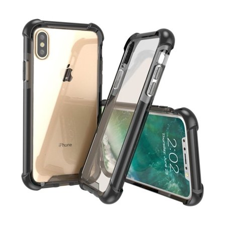 iPhone X Genomskinligt skal med färgad kant - Svart