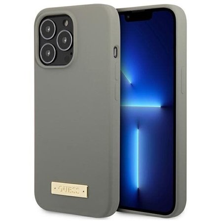 Guess GUHMP13LSPLG iPhone 13 Pro / 13 6,1" grå/grå hardveske med silikonlogoplate MagSafe