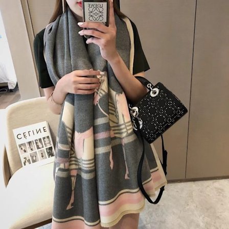 Iso H -huivi, malesialainen naisten talvinen lämmin pitkä paksu huivi