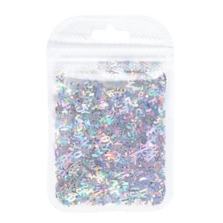 Holografisk Glitter Engelsk Alfabet Flakes For Epoxy Resin Fil