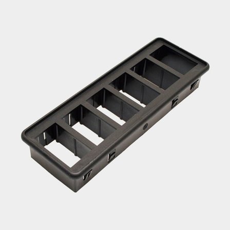 Montážní rámeček pro lodní spínače Carling Technologies, pro 6 spínačů, černý