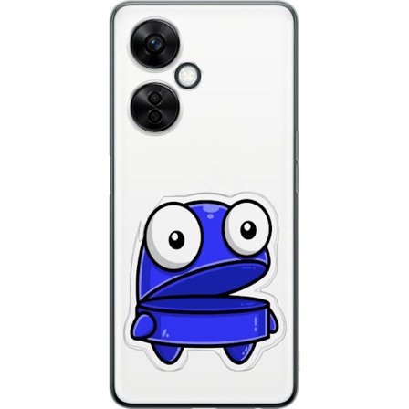 Kompatibel Mobilcover til OnePlus OnePlus Nord CE3 Blå tegneseriefigur med åbent udtryk og store øjne i sjov illustration