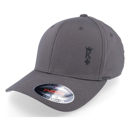 Iconic - Cinza flexfit Boné - Poker King Crown Dark Grey Flexfit Wooly Combed @ Hatstore
