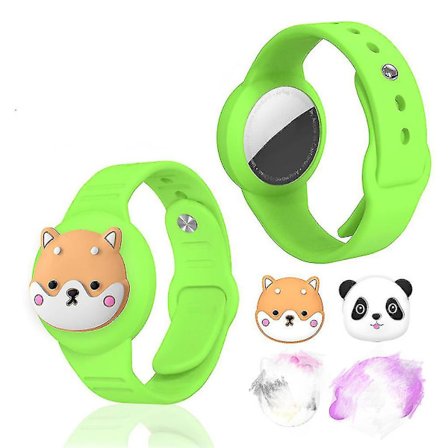 2 kpl Airtag-pidike lapsille, Airtag-rannekoru lapsille, söpö sarjakuva DIY lasten Air Tag -ranneke silikoninen kadonneen estävä rannekoru