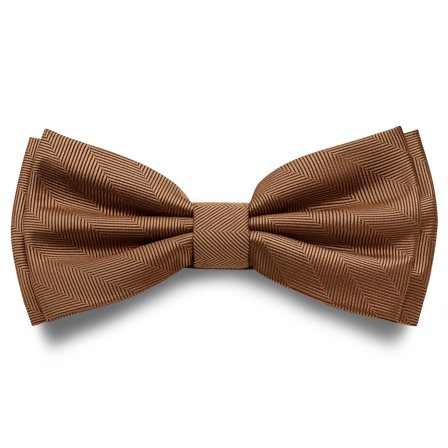 Rust Pre-Tied Herringbone Bow Tie for Men - Pre-tied bow ties