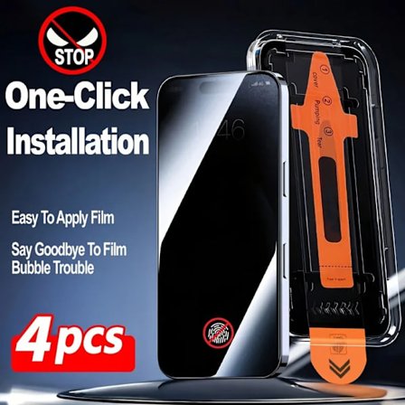 4 kpl:n pakkaus Sekretess-näytönsuoja Karkaistu lasi iPhone 15 16 Pro Max 16E 14Plus 12 13 Mini 11 XS Anti-Spy -kalvo Helppo asennus iPhone 11 iPhone 