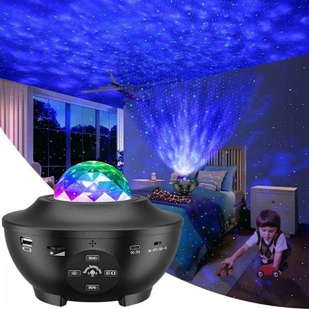 LED Galaxy Sky Projector - Stjerneprojektor med Bluetooth-høyttaler