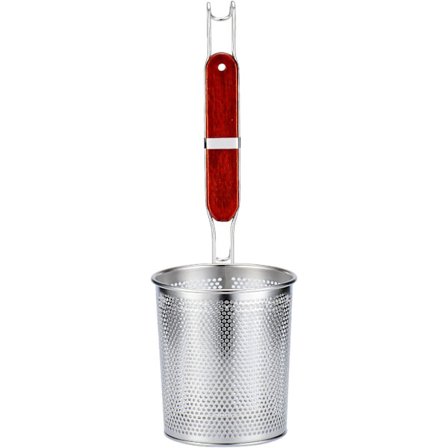 Rustfritt Stål Mesh Skum med Bambushåndtak Kjøkken, Rustfritt Stål, Pasta Sil, Skum