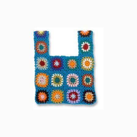 Håndtaske Uld strikketaske MØRKEBLÅ