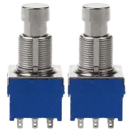 2 st Guitar Effektströmbrytare 9-stifts Guitar Effektpedal Box Stomp Fot Metallströmbrytare True Bypass Blå