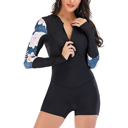 Dam badkläder i ett stycke långärmad rashguard dam våtdräkt atletisk