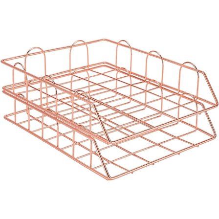 2 st. Stapelbara Metalliska Arkivförvaringslådor för Skrivbord, A4-papper