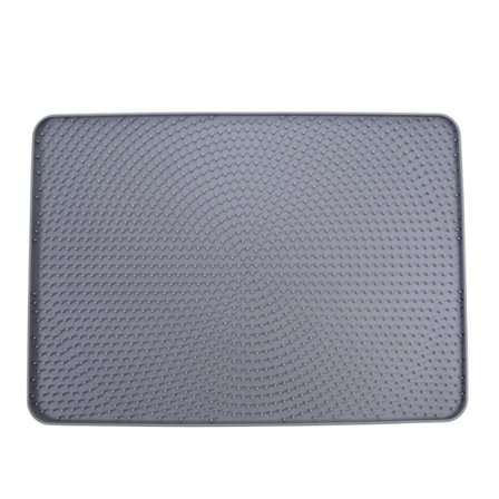 Skridsikker Vandtæt Kattegrusmåtte 50x36cm Let at Rengøre Beskyttelse af Gulv til Kæledyr Fanger Kattegrus Granulat Grå