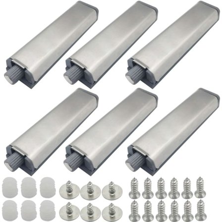 6 stk. sæt tryk magnetisk skabsdør, tryk magnetisk skabslås, dæmpningshængsler lås, metal magnetisk lås