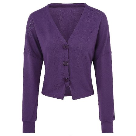 Puuvillainen naisten V-aukkoinen muotisuunniteltu väljä yksivärinen rento neuletakki, 15 väriä