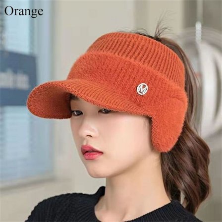 Strikket Fleece Lue Varm Lue ORANGE