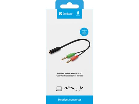 Sandberg Headset Converter - hodesettadapter