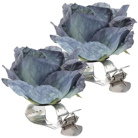 2 stk. gardinblomsterklemmer Gardinblomsterklemmer Gardinblomster Tiebacks blå