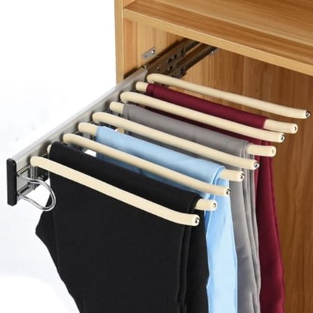 Buksebøjle - Multifunktionel skridsikker bukseorganisator til skab, holdbar tøjbøjle til garderobeopbevaring