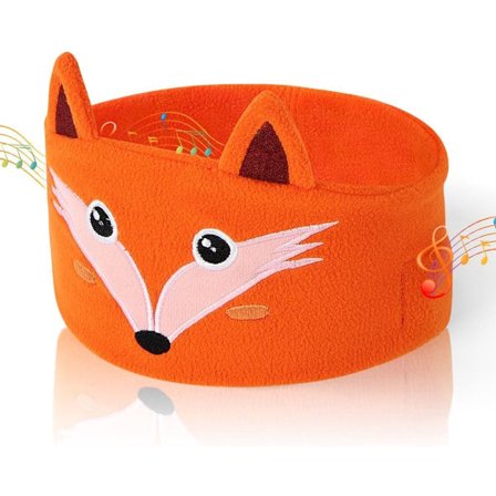 Bluetooth Søvnmaske, Sports Hovedbånd til Sovning, Hovedtelefoner med Stereo Højttalere, til Sidesovere, Musik, Løb, Træning, Rejser (Orange Ræv)