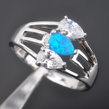 Silversmycken filled ring BLÅ Brand Opal