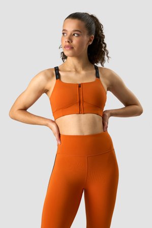 ICANIWILL - Ultimate Training Zipper Sports Bra Amber - Urheiluliivit - Naiset - Treenivaatteet ICIW:ltä