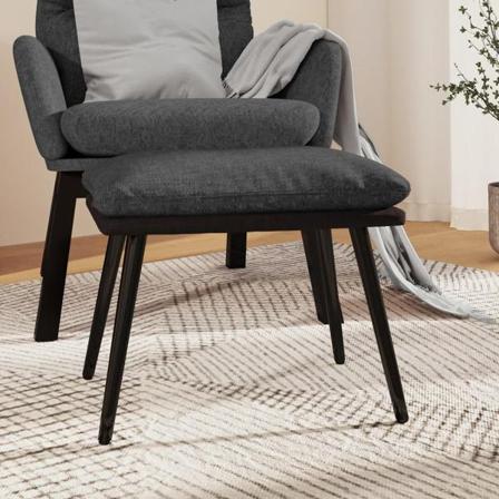 Vidaxl Fotpall Mörkgrå 45x29,5x39 Cm Tyg Och Konstläder Grå