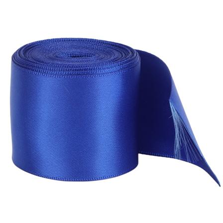 Dubbelsidigt Satängband Rulle 5m/16.4ft Längd 38mm/1.5in Bredd DIY Polyester Presentpappersband för Hantverk Håraccessoarer Blå