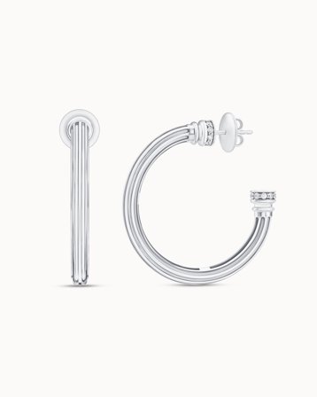 Gaia hoopörhängen i 18k vitguld