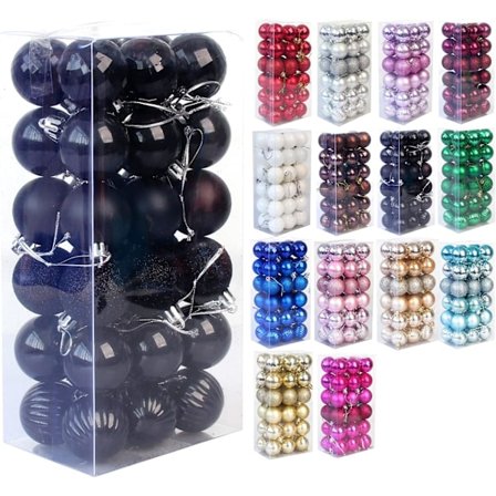 36 kpl joulukuulasetti, särkymätön joulukuusikoriste, joulukuula, joulukoriste, hääjuhlan koristekuula, musta