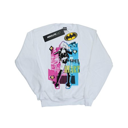 DC Comics Pojkar Harley Quinn Rebel Heart Sweatshirt 3-4 År Vit