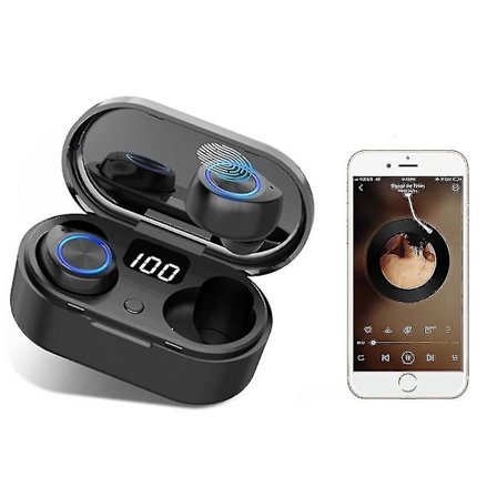 Trådlösa hörlurar Bluetooth 5.0 med 500mAh laddningsfodral