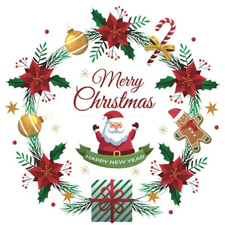 2-pack Jul Fönsterdekal Krans Jultomte Väggdekal God Jul Klistermärke Sovrum