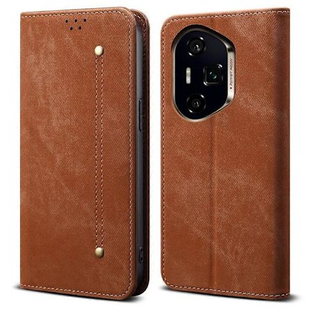 För Honor 400 Pro Fodral Jeans Tyg Textur Anti-Repor Läder Ställ Telefonskydd (LGL)