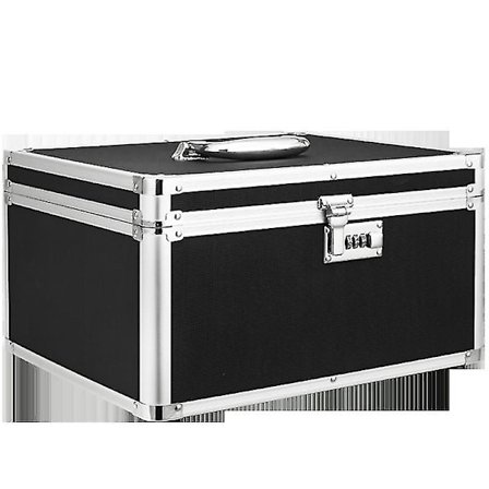 Kombinasjonslåseskrin - 24*15.5*15cm Sikkerhetsbokser for penger, dokumenter og medisiner - Svart