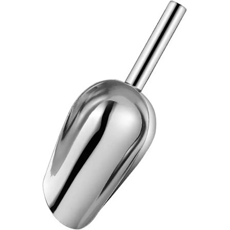 Elegant Design Isskje i rustfritt stål med rørformet håndtak, speilpolert overflate, multifunksjonell for hus og utendørs bruk, komfortabelt grep