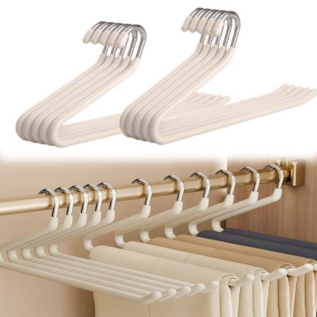 10-pakning Jeanshengere Bukseholdere, Åpne Bukse- og Jeanshengere Kraftige Sklisikre Kleshengere, Plassbesparende Hengere