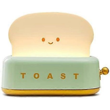 Sød Toast Lampe Brød Natlampe Genopladelig, Bærbar Børne Toast Natlampe Justerbar Lysstyrke Sengelampe