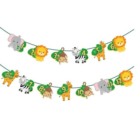 Jungle Safari Birthday Bunting Banner Safari Birthday
